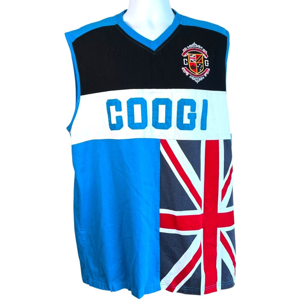 Coogi Mens Colorblock Union Jack Crest Jersey‎ Size Extra Extra Large Australia